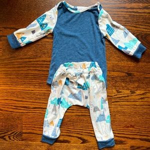 Bowtism little mountain man matching set - 3-6 months